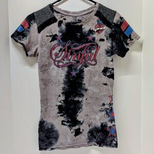 Sinful by Affliction 'Love 'n Pride' Angel Wing Graphic Print Tee